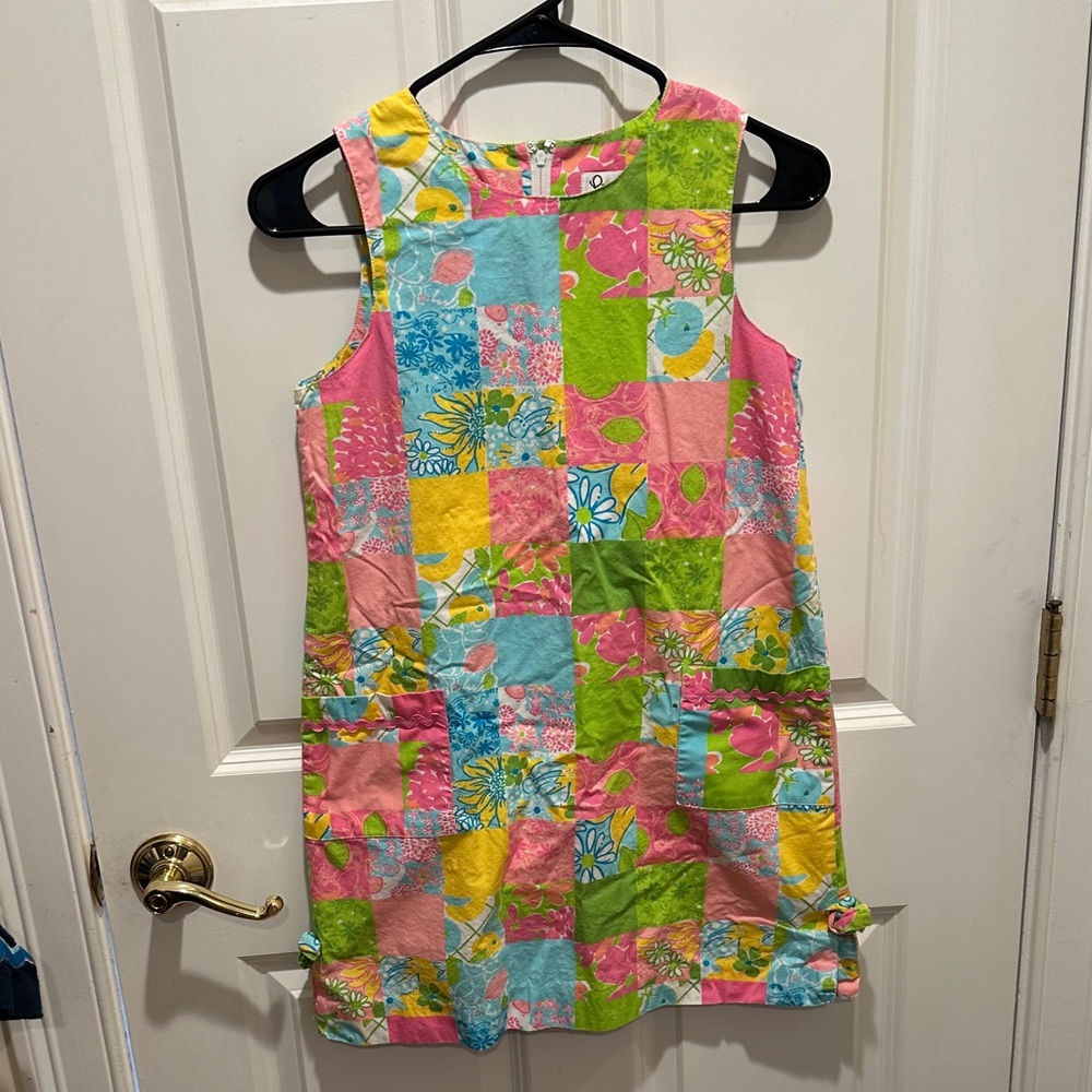 Lilly Pulitzer Girls 12 -  Sleeveless Shift Dress - Patchwork print